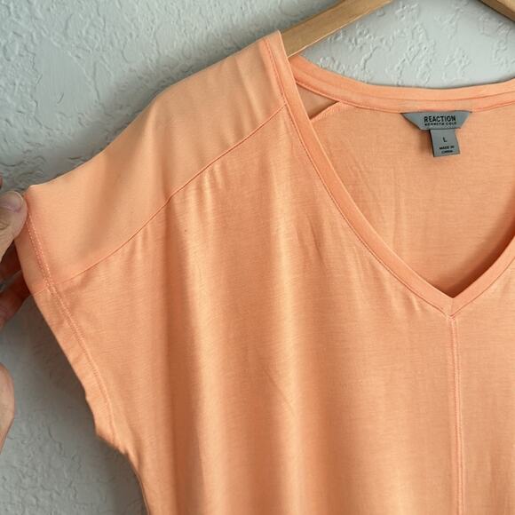 NEW Kenneth Cole Reaction Orange Rayon Blouse Pocket Large - Picture 2 of 8